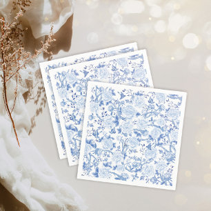 Guardanapo De Papel Chic Blue Chinoiserie Flor Porcelana