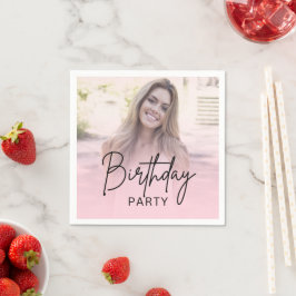 Guardanapo De Papel Chic Blush Pink Gradient Photo Birthday