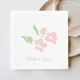 Guardanapo De Papel Chic Blush Watercolor Floral Paper Napkin