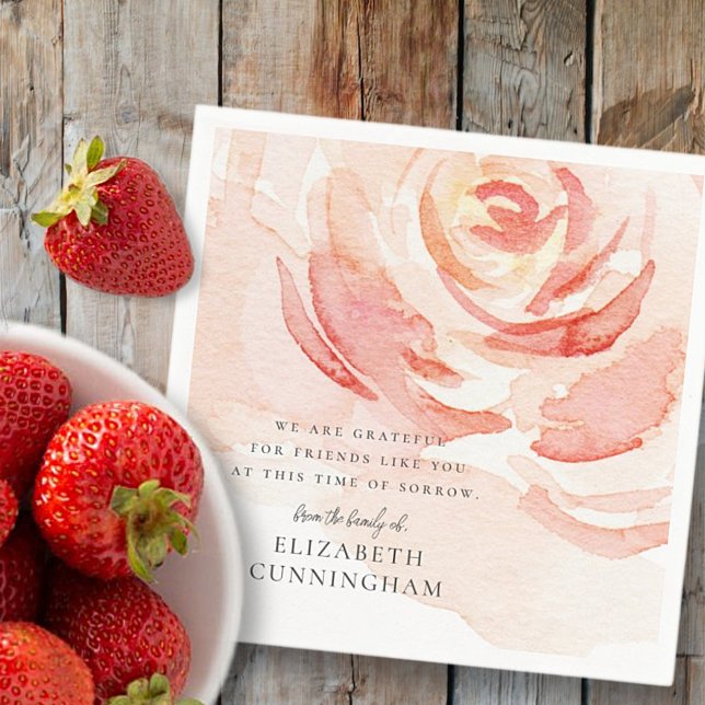 Guardanapo De Papel Chic Elegante de Rosa de Aquarela Memorial (Criador carregado)