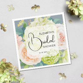 Guardanapo De Papel Chic Florais Aquarela Azul Poeirento Chá de Noiva