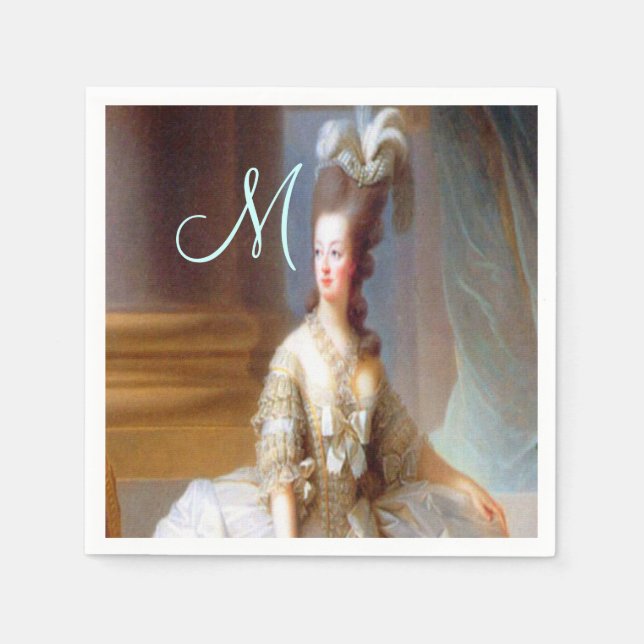 Guardanapo De Papel Chic Francês Elegante Marie Monograma (Frente)