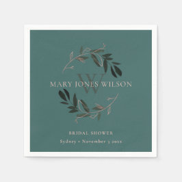 GUARDANAPO DE PAPEL CHIC GRANDE ROSADO FOLHAGEM COROA DE FLORES CHUVEI