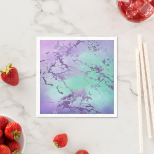 Guardanapo De Papel Chic Marble   Lavanda Roxo e Mint Verde