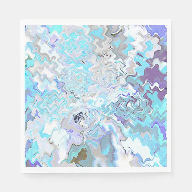 Guardanapo De Papel Chic Modern Aqua Blue Luncheon Paper Napkins (Frente)