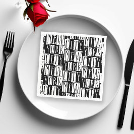 Guardanapo De Papel Chic Nova Iorque Manhattan Black and White Deco