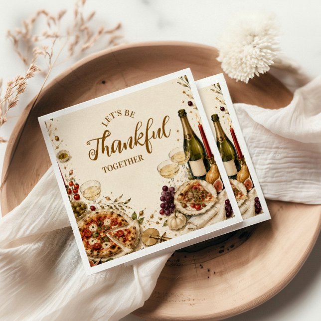 Guardanapo De Papel Chic Pizza & Prosecco Friendsgiving (Criador carregado)
