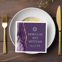 Chic Purple Dourado Agate Bat Mitzvah