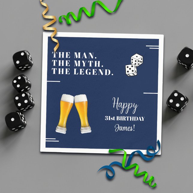 Guardanapo De Papel Chic Rolling Dices Pints 31st Birthday (Criador carregado)