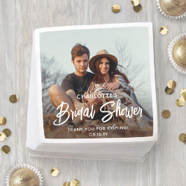 Guardanapo De Papel Chic Script Moderno e Foto Minimalista Chá de Bebê