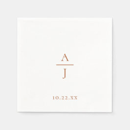 Guardanapo De Papel Chic Terra Cotta Monograma Casamento Napkins