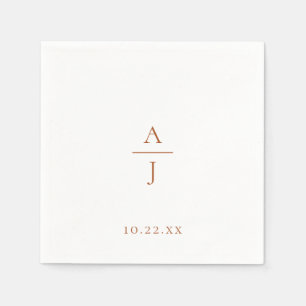 Guardanapo De Papel Chic Terra Cotta Monograma Casamento Napkins