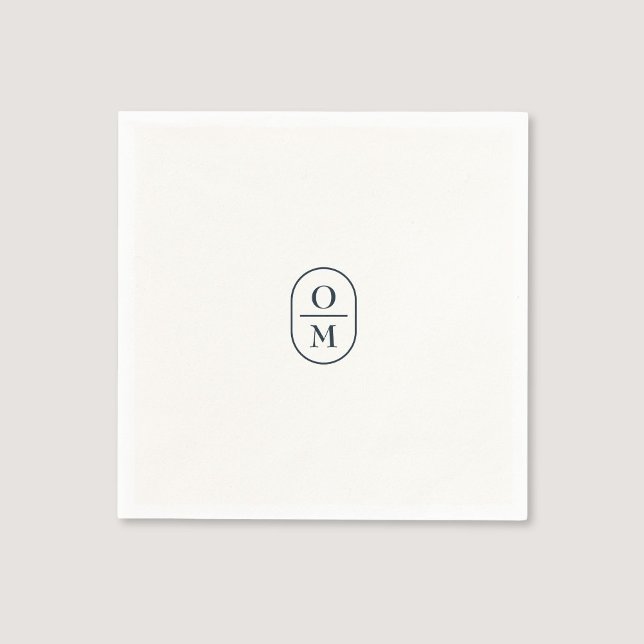 Guardanapo De Papel Chic Typography Minimalist Monogram Wedding (Criador carregado)