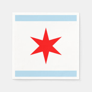 Guardanapo De Papel Chicago Flag Red Star Blue Stripes City