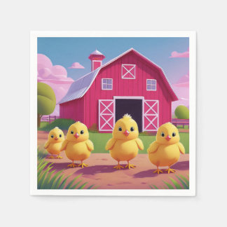 Guardanapo De Papel Chicks in Barnyard Happy Spring 