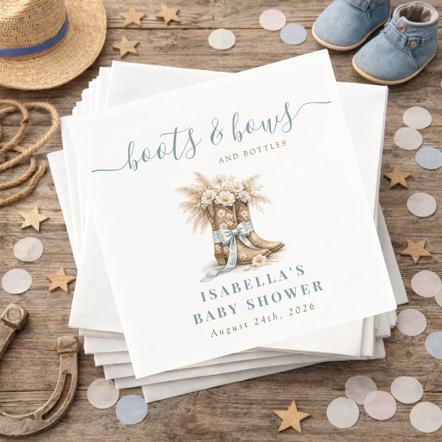 Guardanapo De Papel Chicote Bebê Menino Chá de Fraldas Ocidental Botas (Criador carregado)