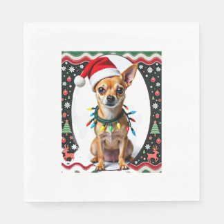 Guardanapo De Papel Chihuahua Natal Papai Noel Suéter Feio Amante de C