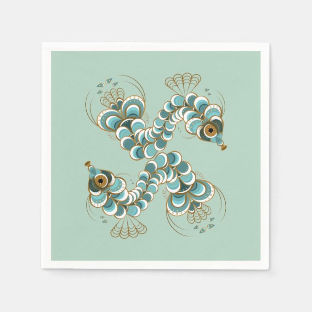 Guardanapo De Papel Chimera - Peacock Seacavalo Paper Napkins (Frente)
