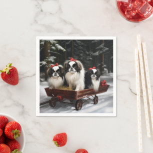 Guardanapo De Papel Chin Japonês Decoração de Natal de Trenó Nevado