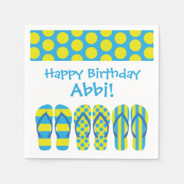 Guardanapo De Papel Chinelos Amarelos e Azuis Partido Personalizado Na