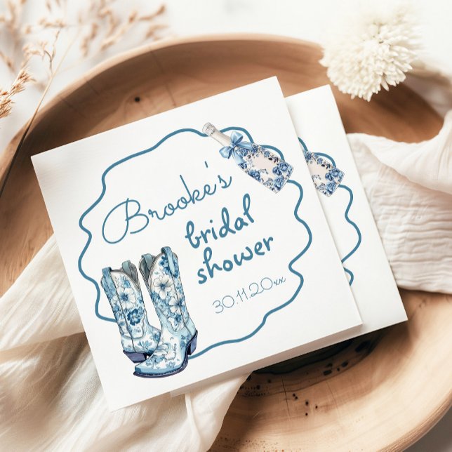 Guardanapo De Papel Chinês Boots e Bubbly Chá de Noiva (Criador carregado)