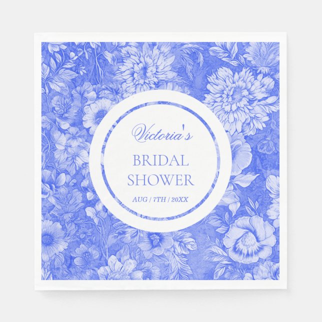 Guardanapo De Papel Chinoiserie Azul Branco Chá de Noiva  (Frente)