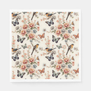 Guardanapo De Papel Chinoiserie Bird e Butterfly Harmony