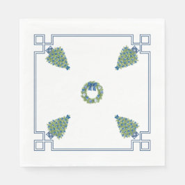 Guardanapo De Papel Chinoiserie Blue e White Christmas