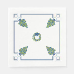 Guardanapo De Papel Chinoiserie Blue e White Christmas