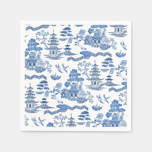 Guardanapo De Papel Chinoiserie Blue Willow (Frente)