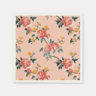 Guardanapo De Papel Chinoiserie cor-de-rosa pálido Floral