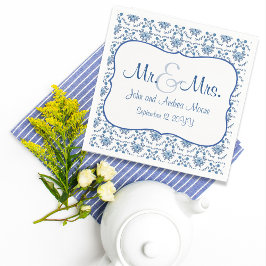 Guardanapo De Papel Chinoiserie Delft Blue Pattern ・ Casamento Persona