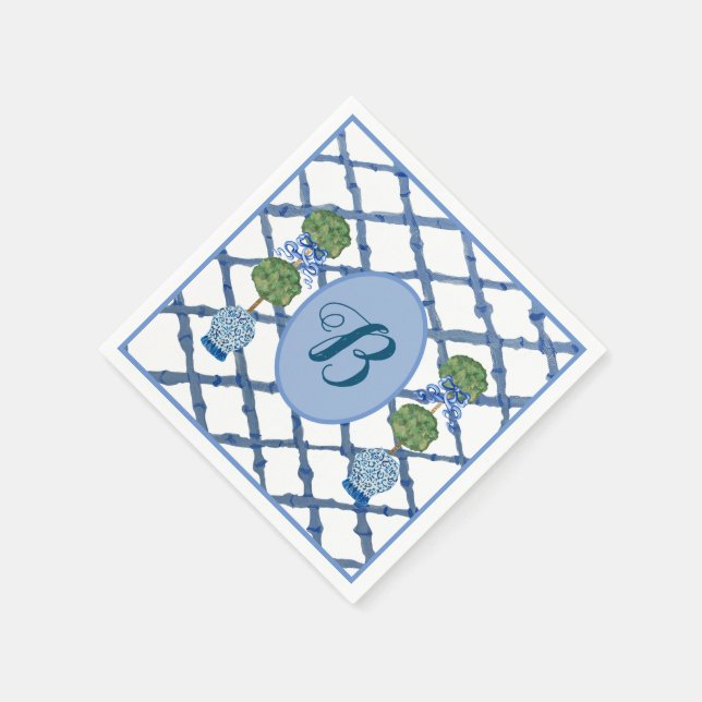 Guardanapo De Papel Chinoiserie pintada Ginger Jars Jar (Canto)