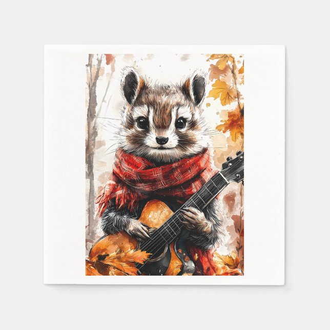 Guardanapo De Papel Chipmunk Guitar Melody (Frente)