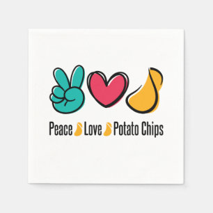 Guardanapo De Papel Chips de Batata de Paz e Amor