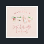 Guardanapo De Papel Chique elegante moderno drinks de água-marinha des<br><div class="desc">Chique elegante moderno drinks de água-marinha despedida de solteira fim de semana design. Ideia de presente de decoração de festa de fim de semana de meninas combinando.</div>