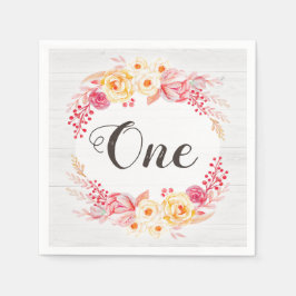 Guardanapo De Papel Chique Russo Floral Uma Primeira Festa de aniversá