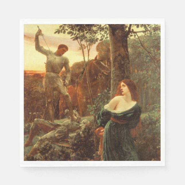 Guardanapo De Papel Chivalry (por Frank Dicksee) (Frente)