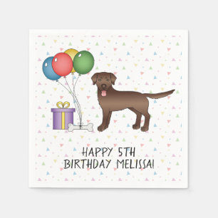 Guardanapo De Papel Chocolate Brown Labrador Retriever Dog - Aniversár