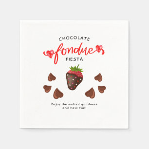 Guardanapo De Papel Chocolate Fondue Fiesta Strawberry Hearthday