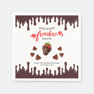 Guardanapo De Papel Chocolate Fondue Fiesta Strawberry Hearthday