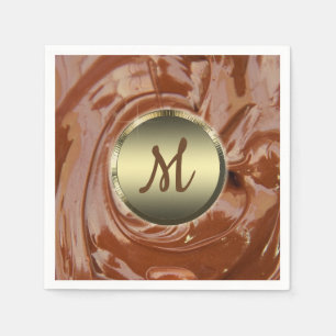 Guardanapo De Papel Chocolate fundido com fudge de cacau sobremesa