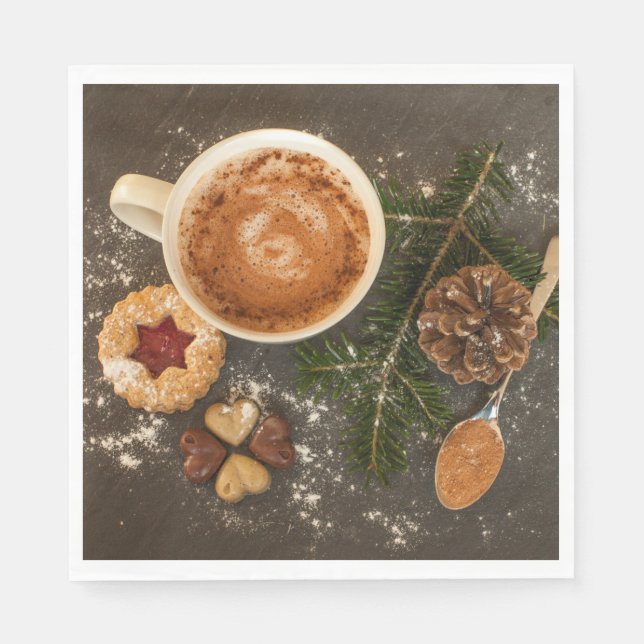 Guardanapo De Papel Chocolate Quente de Natal (Frente)