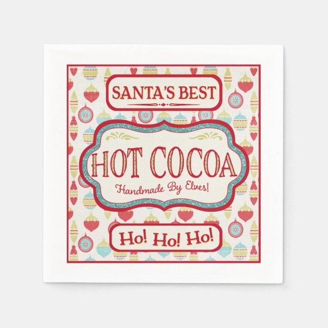 Guardanapo De Papel Chocolate Quente de Natal Cacau Coquetel Napkins (Frente)