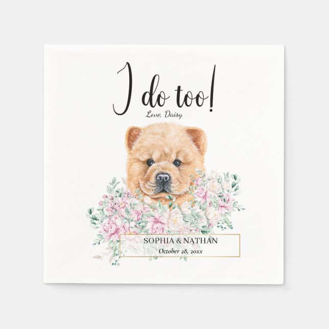 Guardanapo De Papel Chow Chow Dog Casamento Cocktail Napkins (Frente)