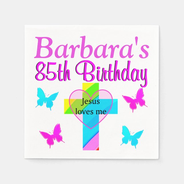 GUARDANAPO DE PAPEL CHRISTIAN 85º ANIVERSÁRIO PERSONALIZADO NAPKINS (Frente)