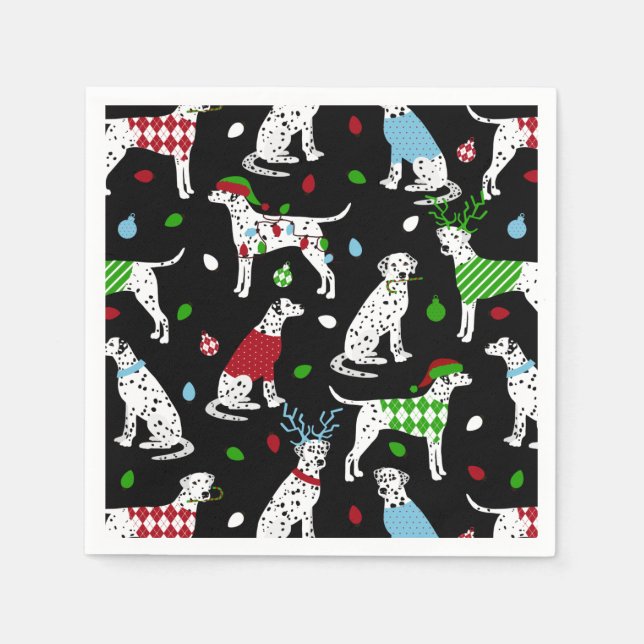 Guardanapo De Papel Christmas Dalmatian Napkins (Frente)