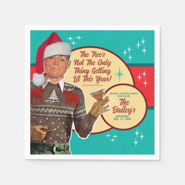 Guardanapo De Papel Christmas Getting Lit This Year Cocktail Napkins 2 (Frente)