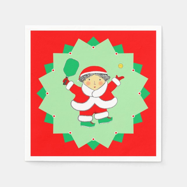 Guardanapo De Papel Christmas Holiday Pickleball Party (Frente)