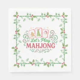 Guardanapo De Papel Christmas Mahjong Crest | Monogram